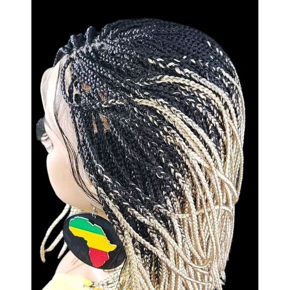 Handmade Braided Lace Wigs, Bob cut, ombre Micro millions braids. Short NWT - Picture 10 of 10